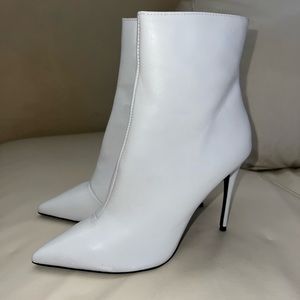 Kurt Geiger White Ride Stiletto Ankle Boots Size 40
